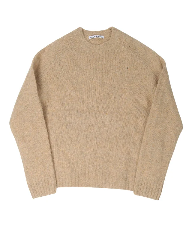 Wool Sweater with Tonal Monogram Knit Fabric Woven Fabric Fleece Fabric