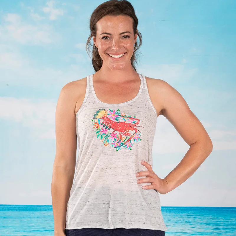 Floral Lobster Racer Back Tank Top graphic tank top