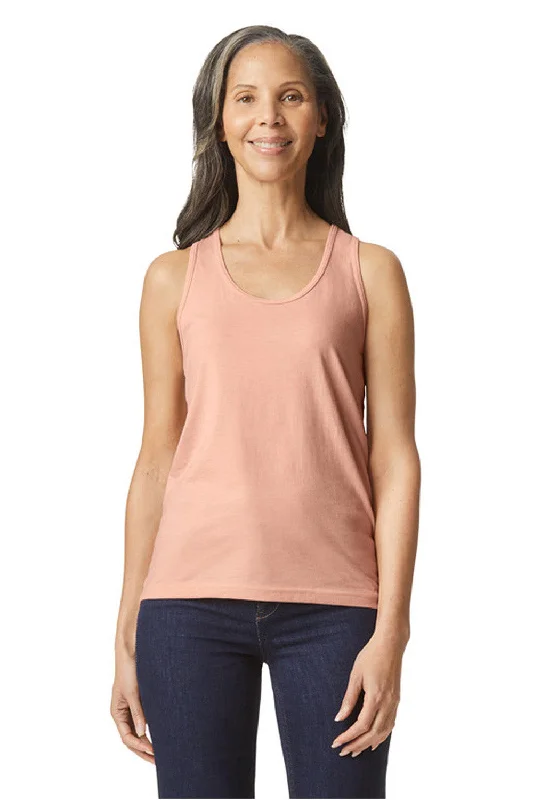 Gildan Womens Softstyle CVC Racerback Tank Top - Dusty Rose Pink - NEW