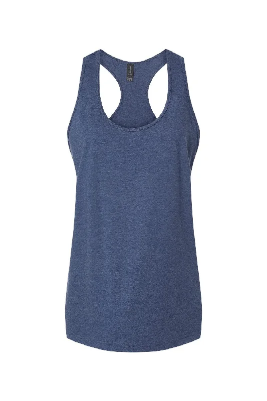 Gildan Womens Softstyle CVC Racerback Tank Top - Navy Blue Mist - NEW