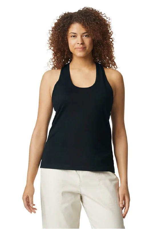 Gildan Womens Softstyle CVC Racerback Tank Top - Pitch Black - NEW