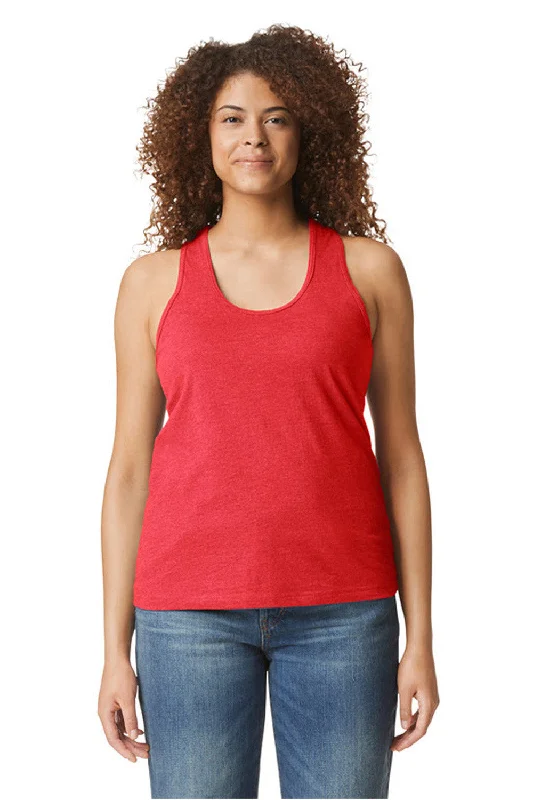 Gildan Womens Softstyle CVC Racerback Tank Top - Red Mist - NEW