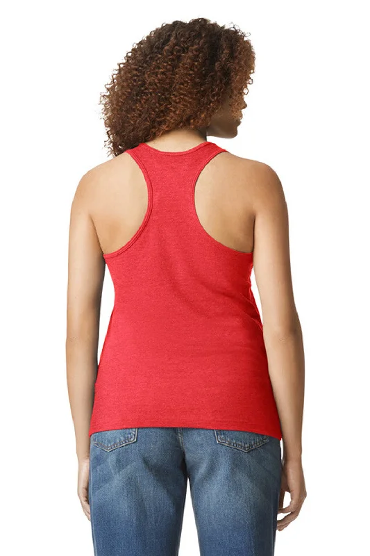 Gildan Womens Softstyle CVC Racerback Tank Top - Red Mist - NEW