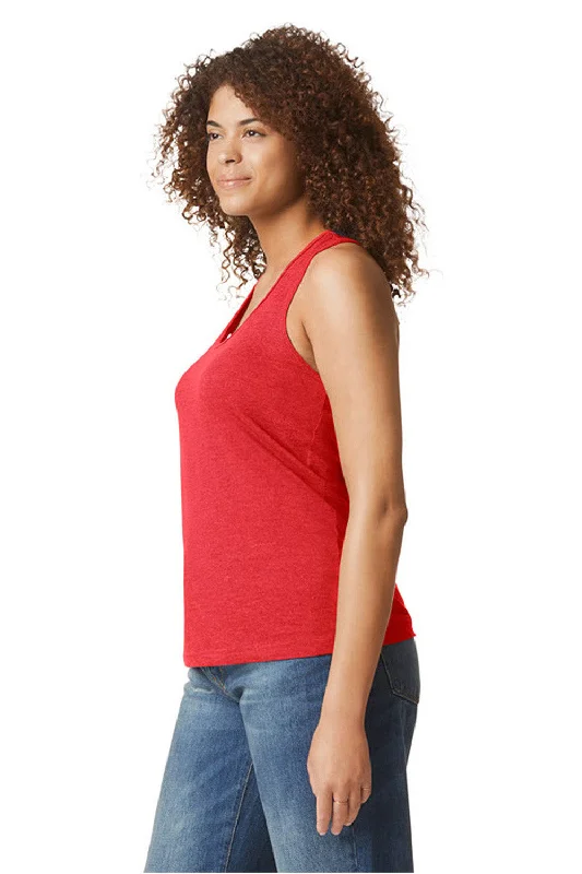 Gildan Womens Softstyle CVC Racerback Tank Top - Red Mist - NEW