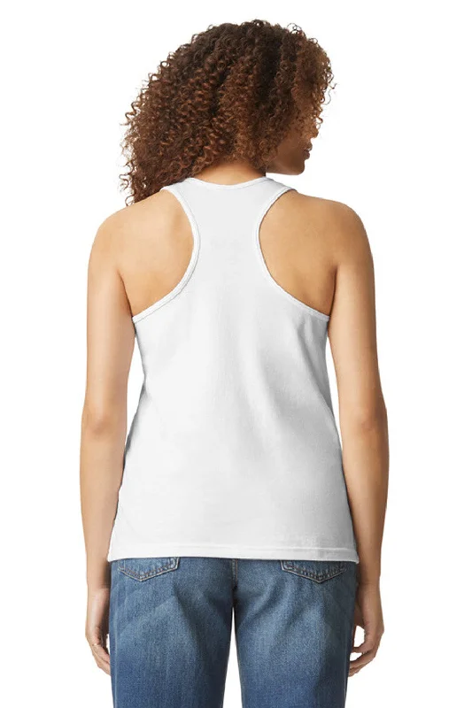 Gildan Womens Softstyle CVC Racerback Tank Top - White - NEW