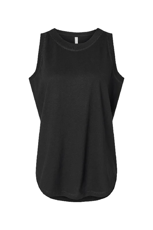 LAT Womens Relaxed Fine Jersey Tank Top - Black - NEW