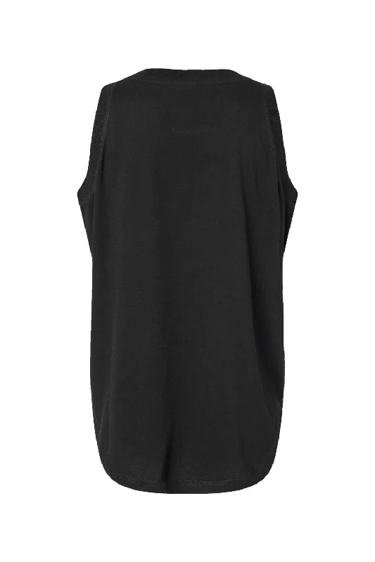 LAT Womens Relaxed Fine Jersey Tank Top - Black - NEW