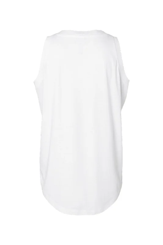 LAT Womens Relaxed Fine Jersey Tank Top - White - NEW