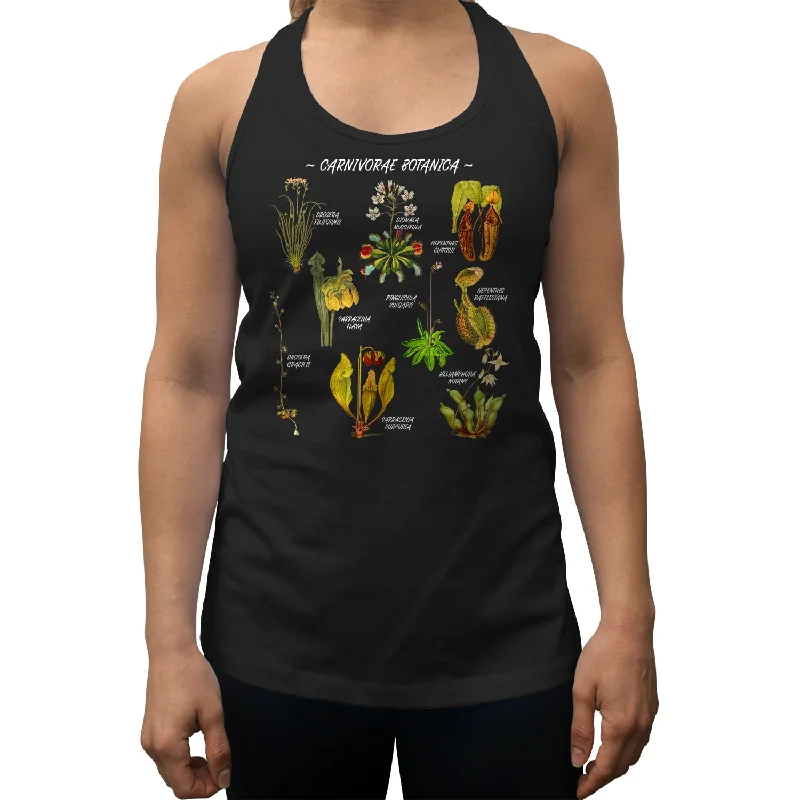 Women's Carnivorae Botanica Carnivorous Plants Botanical Chart Racerback Tank Top