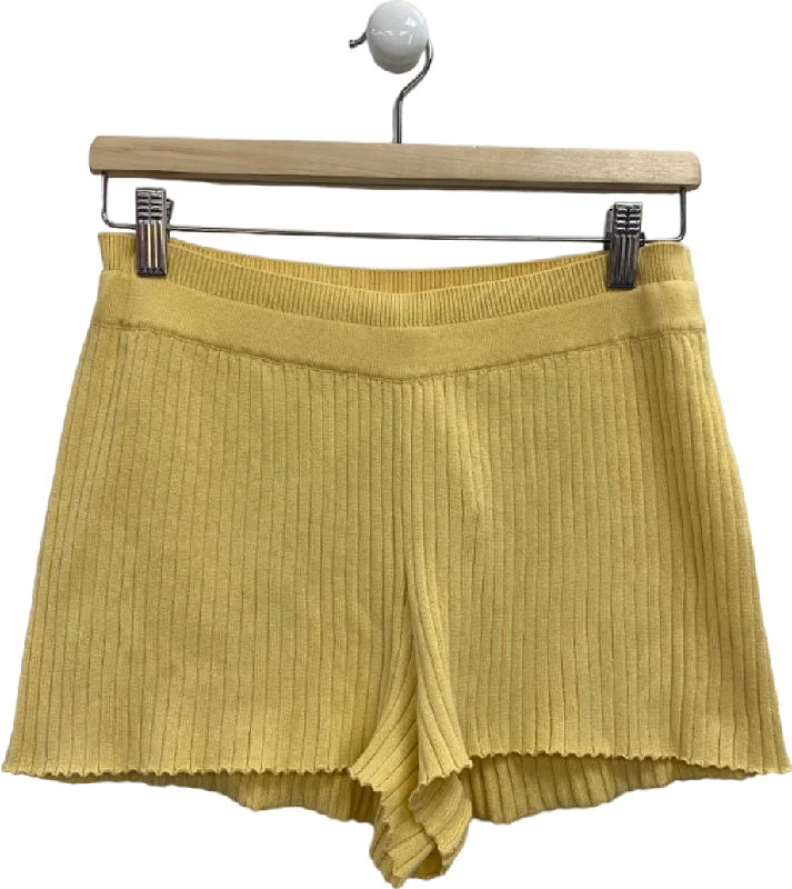 Adanola Yellow Knit Shorts UK M